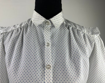60's Polka Dot zomerblouse Vintage top met korte mouwen