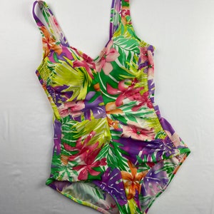 Vintage Tropical Floral Bathing Suit 90&#39;s