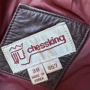 Veste En Cuir Bomber Chessking - Taille M - Pour Customisation Ou Réparation - Occasion Très Bon État