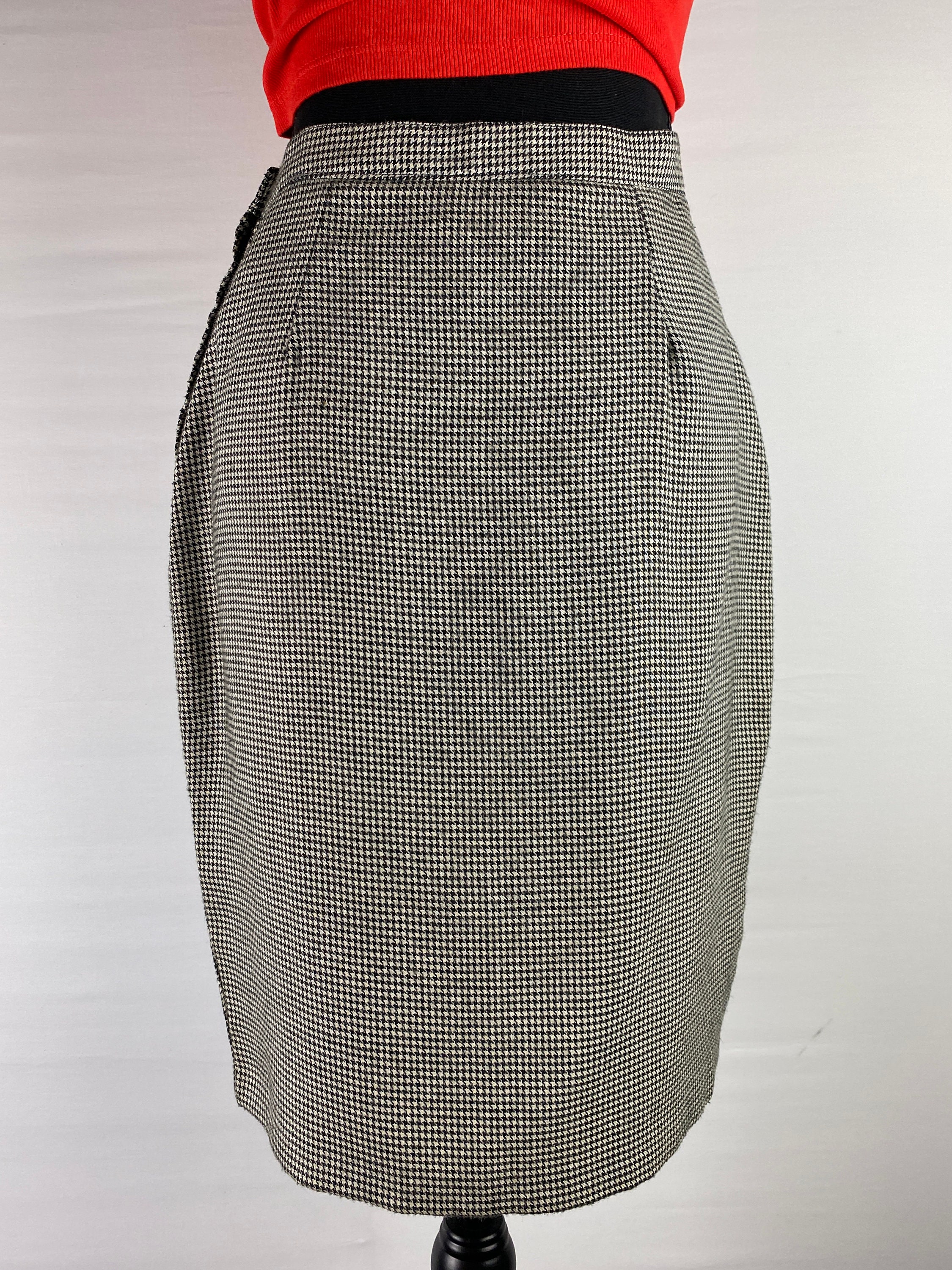 90's Houndstooth High Waisted Mini Skirt - Etsy