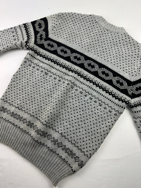 Vtg Abstract Geometric Pattern Sweater Jumper 80'… - image 4