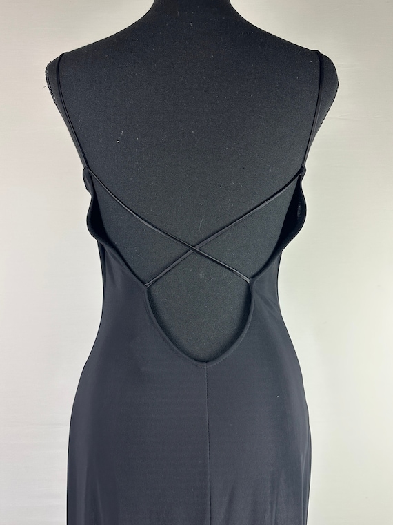 Y2K Black Spandex Long Dress Vintage Prom Formal