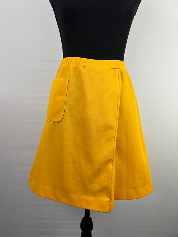 60's Mod Skort Sunshine Yellow Vintage - image 3