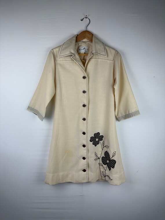 70's Floral Patchwork Coat Vintage - image 1