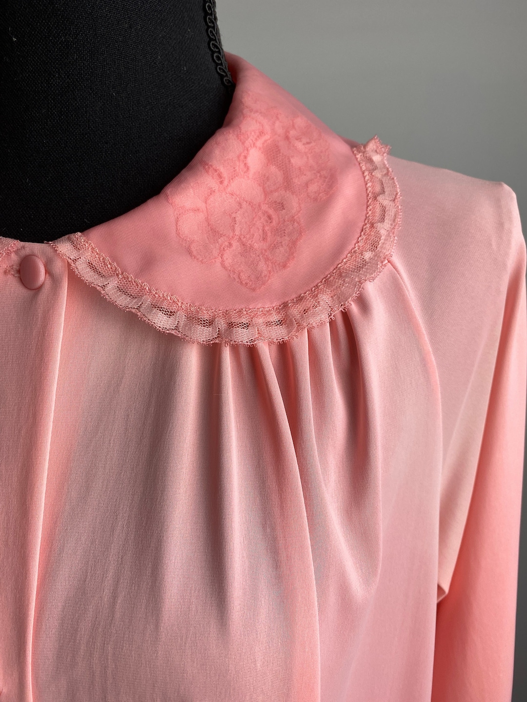 60's Coral Robe Night Dress House Dress - Etsy