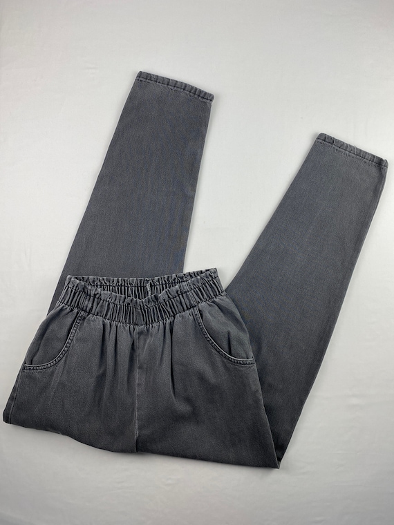 Vintage Paper Bag Pants 90's Gray Denim Jeans