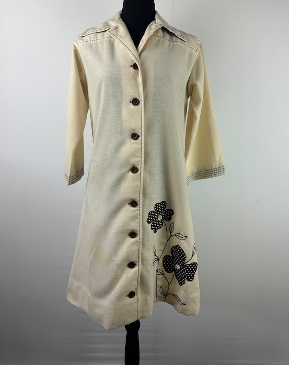 70's Floral Patchwork Coat Vintage - image 3