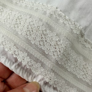 Vintage White Cotton Maxi Long Skirt Slip Lace Trim 40&#39;s