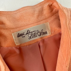 Jaren 90 perzik slim fit getailleerde blazer vintage ultra suède afbeelding 7