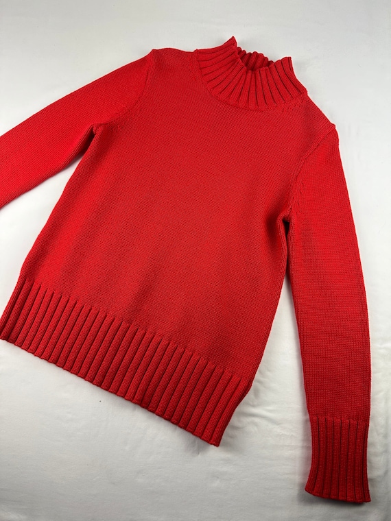 Y2K J Crew Red Pullover Sweater XXS Vintage