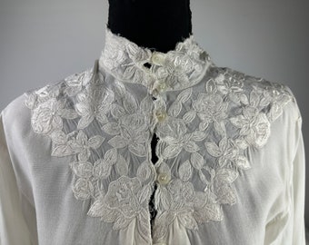 Victorian Ivory Lace Blouse Vintage