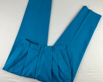 Pantalones de pantalón pequeños y sofisticados color turquesa de los años 90 Vintage