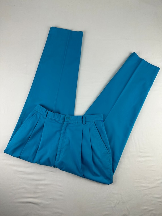 90's Turquoise Petite Sophisticate Trouser Pants V