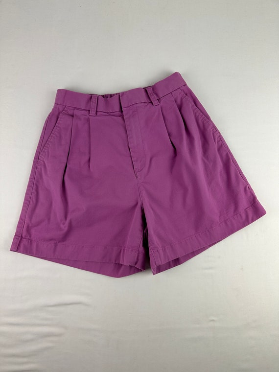 90's Purple Gap Pleated Hight Waist Flared Shorts 