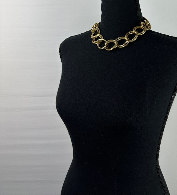 Vintage Jumbo Gold Link Chain Chunky Necklace - image 1