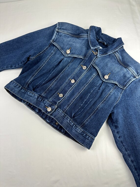 Cropped Jean Jacket Vintage Y2K Guess Denim - image 4