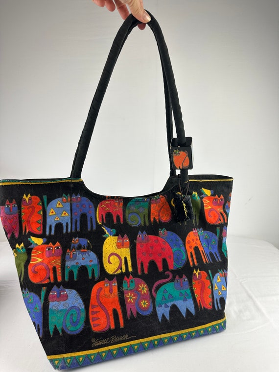 Colorful Cat Tote Bag Laurel Burch - image 2