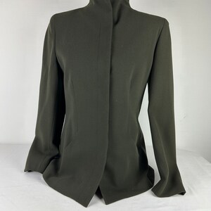 2000's Olive Green Tailored Slim Fit Blazer Minimalist Vintage Jones New York Petite 8 image 2