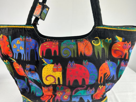 Colorful Cat Tote Bag Laurel Burch - image 4