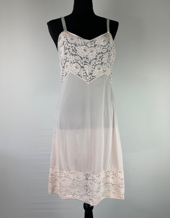 Vintage Pink Slip 90's Lace Bodice Y2K Slip Dress