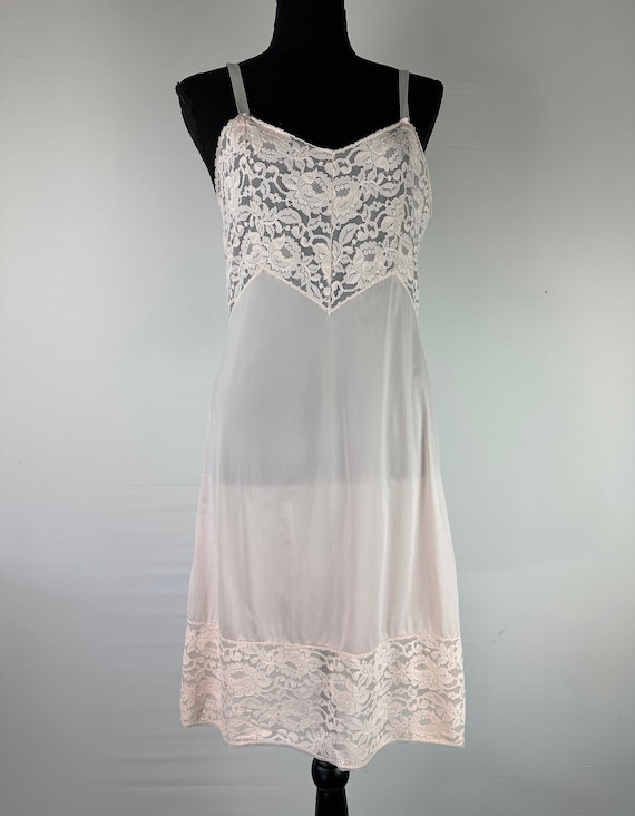 Vintage Pink Slip 90's Lace Bodice Y2K Slip Dress - image 1