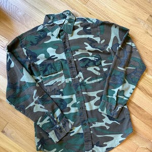Vintage Camo Long Sleeve Shirt Made in USA