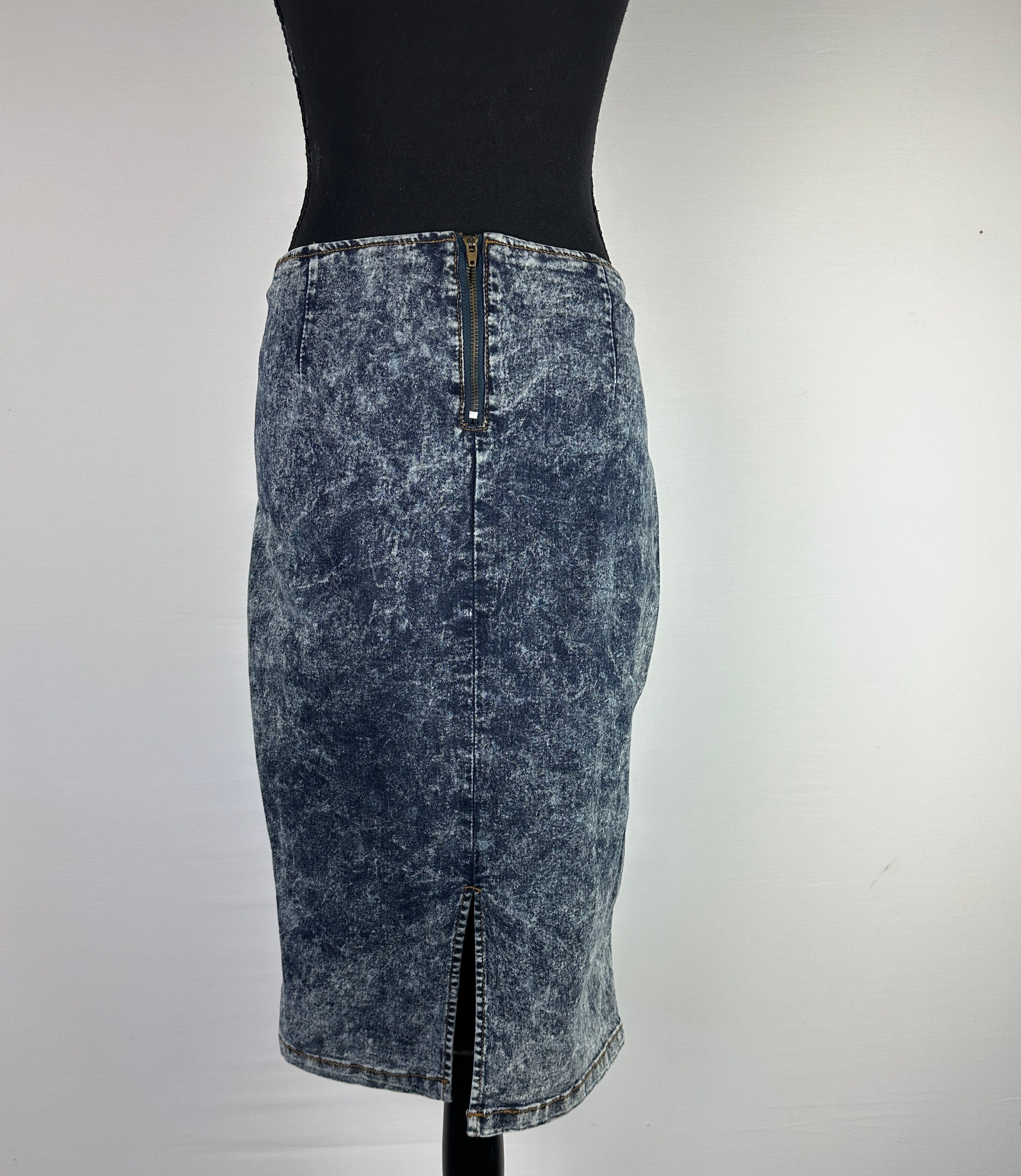 High-waist fashion pencil vintage jean skirt