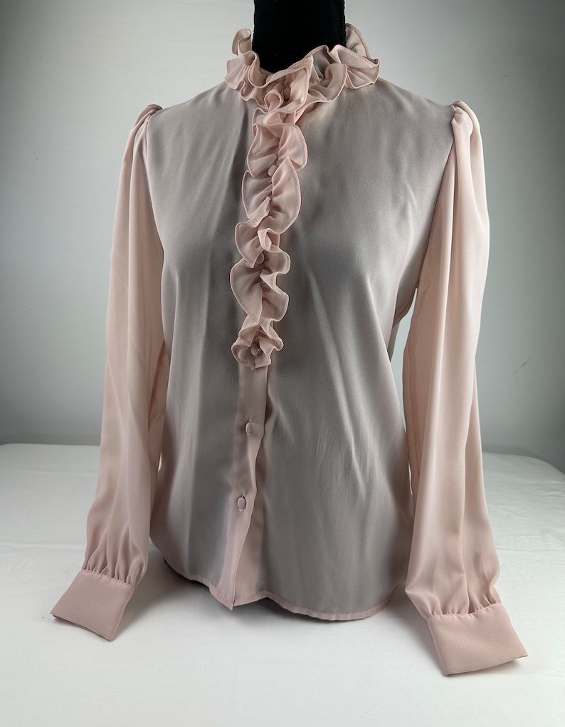 Dusty Pink Ruffle Chiffon Blouse 90 s Vintage Etsy dusty-pink-ruffle-chiffon-blouse-90-s-vintage-etsy