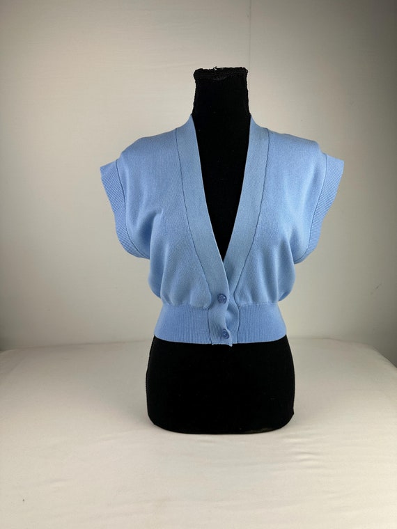 Y2K Periwinkle Cropped Cardigan