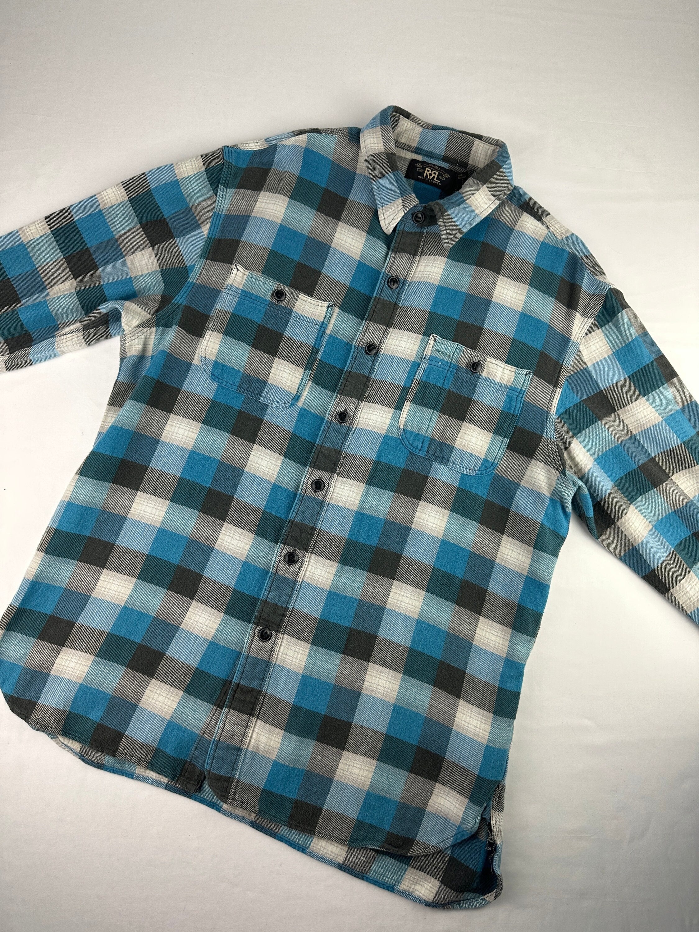 Vintage 100% Cotton Green Plaid Blaire Large Long Sleeve Shirt — Ralph  Lauren