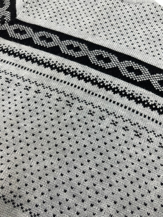 Vtg Abstract Geometric Pattern Sweater Jumper 80'… - image 5