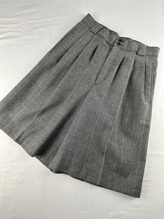 Retro Pleated Pattern Casual Culottes main image 0