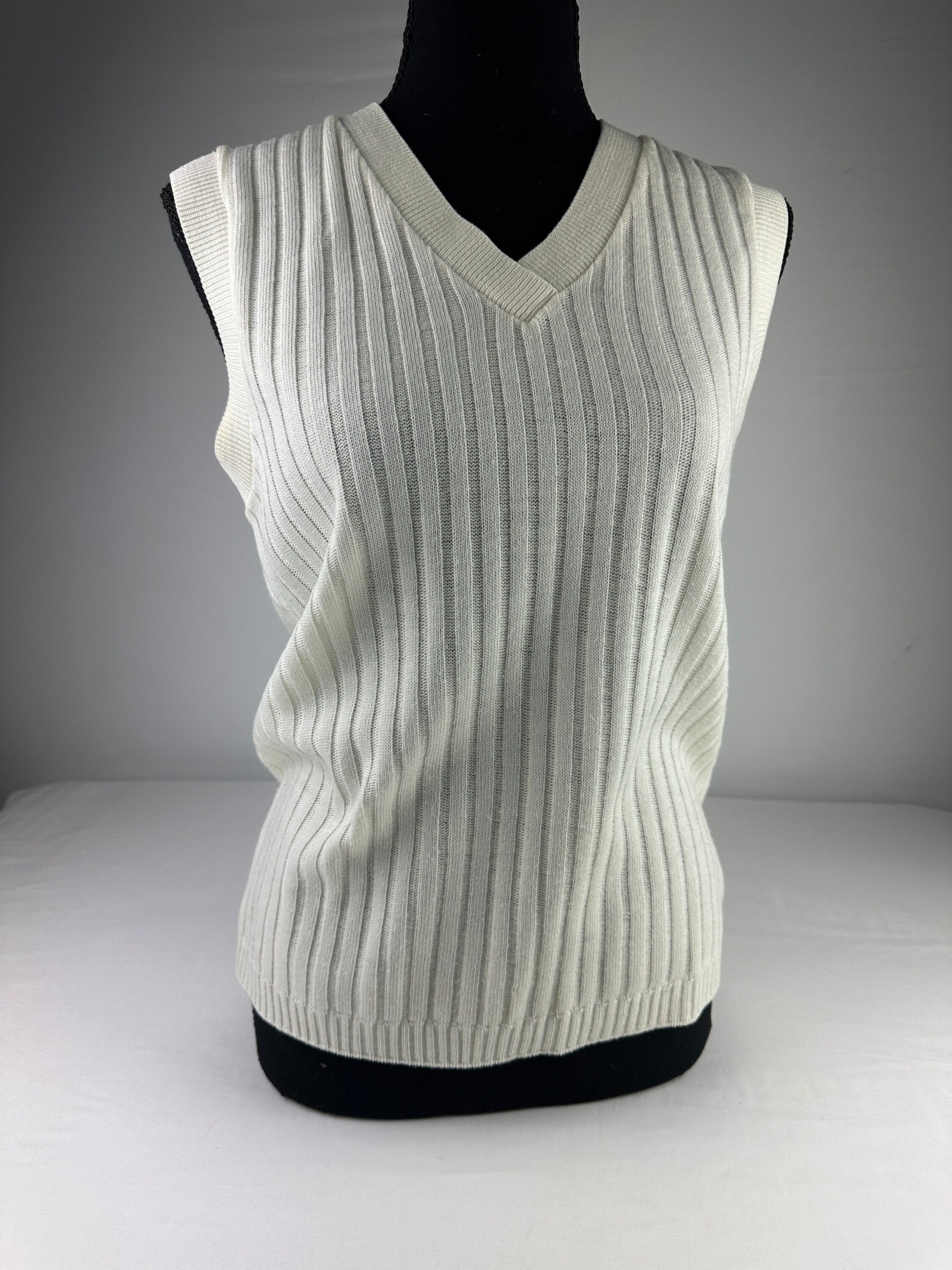 White sleeveless sweater vest sale
