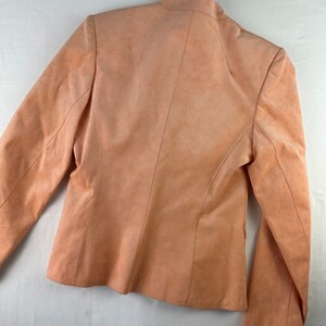 Jaren 90 perzik slim fit getailleerde blazer vintage ultra suède afbeelding 8