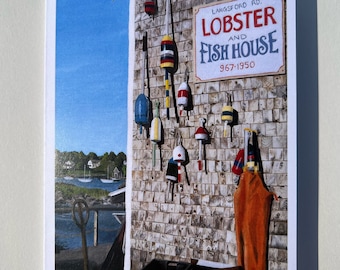 Maine Lobster Pound Note Card | Coastal Fine Art Stationery