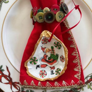 Handgefertigte Austernmuschel Weihnachtsverzierung: Küstenurlaub Dekor