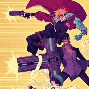 Vase Trigun Stampede, loup de mer, impression d'art Meryl A4 + A5