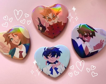 Trigun Vash, Wolfwood, Meryl, Milly Heart Badges