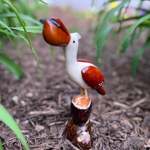 ペリカンの鳥 Arte de marfil vegetal、Artesanías hechas a mano、Ave pelícano