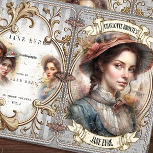 Jane Eyre inspiró el kit de diario basura, romántico, vintage, era de la regencia victoriana, Charlotte Brontë, imprimible, efímera, descarga digital