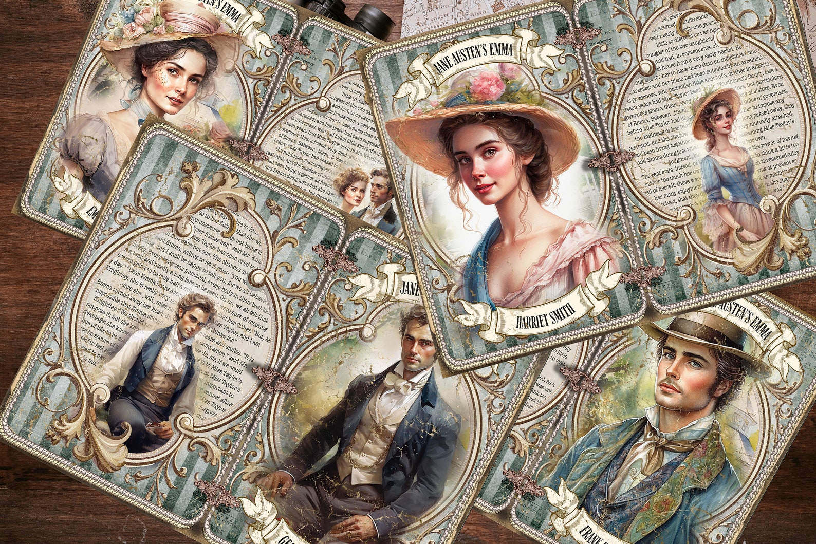 Jane Austen's Emma Junk Journal Kit, Jane Austen Junk Journal Pages ...