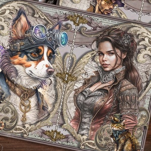 Steampunk Adventures Junk Journal Pages, Junk Journal Kit, Vintage Steampunk, Printable, Paper, Ephemera, Digital Download