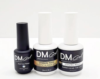 Nail Recovery Set / Primer, Elastic Rubber Base, Super Shine Top Coat