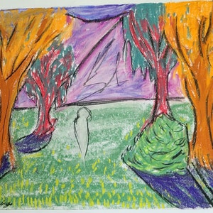 Original Chalk Pastel Landscape