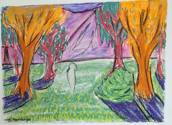 Original Chalk Pastel Landscape 