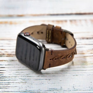Apple Watch Ultra 2 / Ultra / 9 / 8 / SE Band, Personalized iWatch Band, Leather iWatch Strap, Apple Watch 49mm / 45mm / 41mm Band, Gift