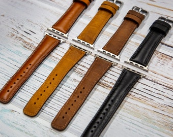 Handgefertigtes Armband für Apple Watch aus Vollleder: Benutzerdefiniertes iWatch Armband