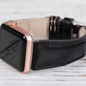 iWatch Lederband 38mm 40mm 41mm 42mm 44mm 45mm 49mm, iWatch Strap Series Ultra 2 9 8 7 6 5 4 3 2 1, Geschenk, Apple Watch Schwarzes Lederband
