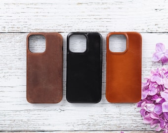 Leather iPhone 13 Pro Case, Protective Cover Apple iPhone 13 6.1", iPhone 14 Pro Max Full Grain Leather Case, Customized iPhone 14 Pro Case