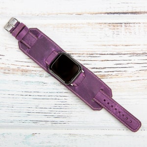 Cuff iWatch Bracelet, Gift, Leather Band Apple Watch 49mm / 45mm / 44mm / 42mm / 41mm / 40mm / 38mm, Custom iWatch Band, Apple Watch Strap